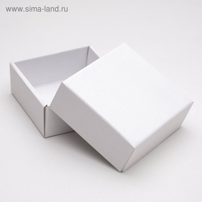 Коробка сборная без печати крышка-дно белая без окна 14,5 х 14,5 х 6 см