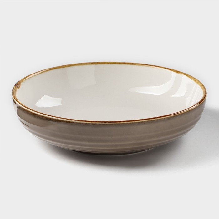 Тарелка фарфоровая глубокая Magistro &laquo;Церера&raquo;, 1,1 л, d=22 см, цвет коричневый