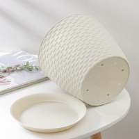 Горшок с поддоном &laquo;Ротанг&raquo;, 4,7 л, цвет белый