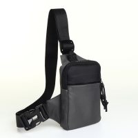 Сумка-слинг из текстиля, цвет серый