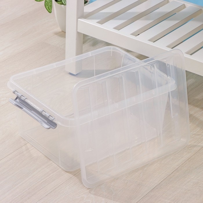 Контейнер для хранения с крышкой, 15 л, 41&times;29,5&times;18,3 см, цвет прозрачный
