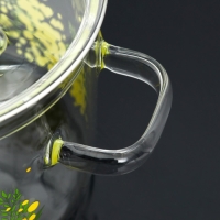 Кастрюля из жаропрочного стекла &laquo;Мимоза&raquo;, 1300 мл