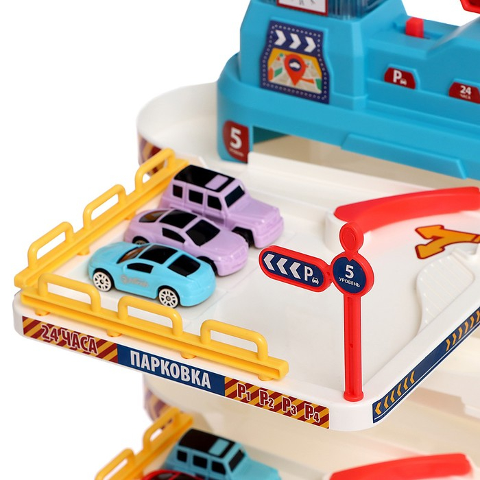 Парковка &laquo;Городская&raquo;, с лифтом, 5 уровней, 8 машинок, световые и звуковые эффекты