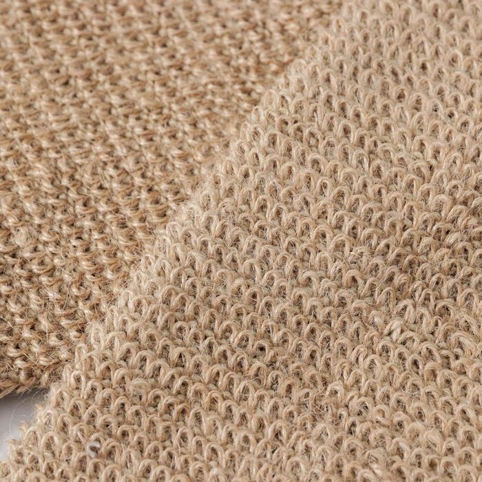 Мочалка-лента для тела массажная Доляна, 53&times;10 см, конопля, бежевая