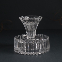 Подсвечник стекло на 1 свечу d=5 см "Греческие колоны" прозрачный 9х9х9 см