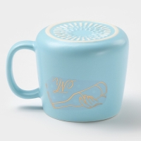 Кружка керамическая с ложкой &laquo;Мистер&raquo;, 380 мл, цвет голубой