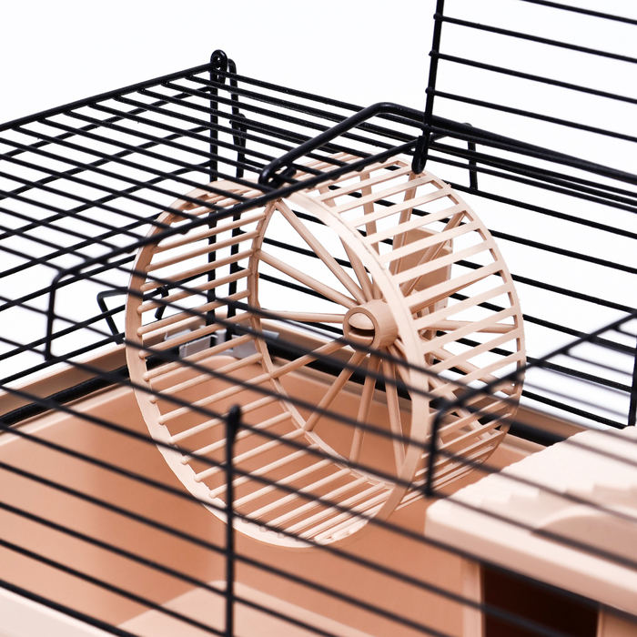 Клетка-мини для грызунов Клетка-мини для грызунов "Пижон" №1, укомплектованная, 27 х 15 х 13 см, бежевая