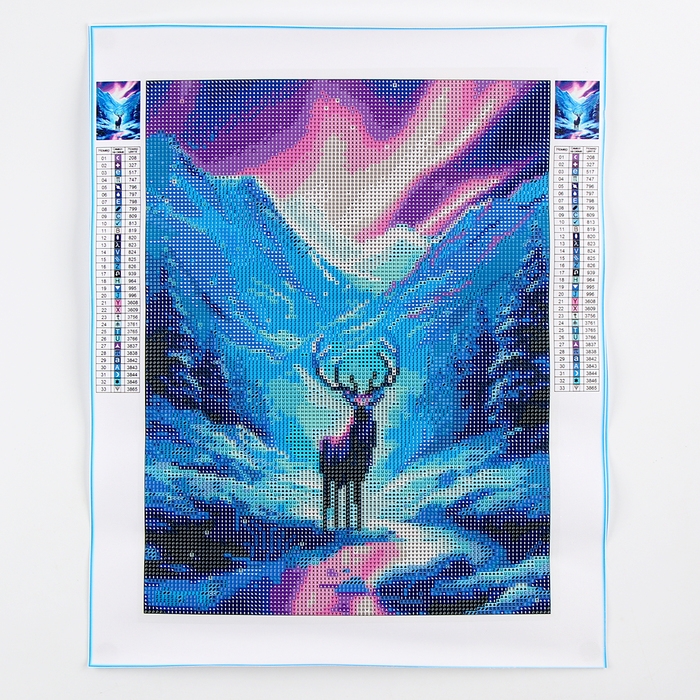 Алмазная мозаика на новый год с полным заполнением на холсте &laquo;Олень&raquo;, 30 х 40 см, новогодний набор для творчества