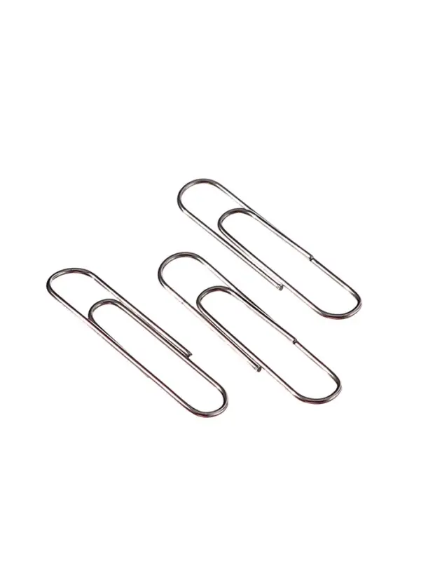 Скрепки 33мм никелированные в картонной коробке 100 штук