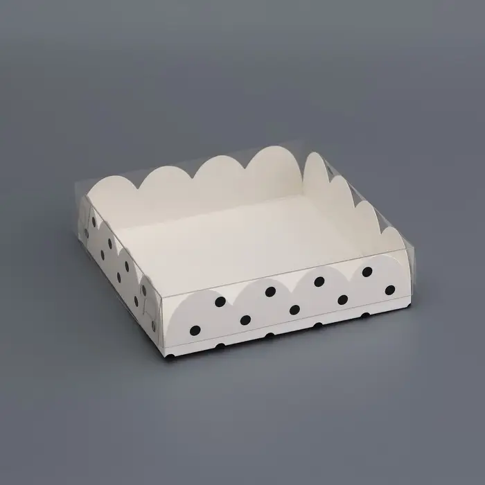 Коробка для печенья, &laquo;Горох&raquo;, белая, 12&times;12&times;3 см