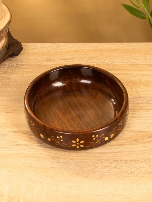 Чаша "Стебель" 17,5х17,5х5 см, дерево шишам