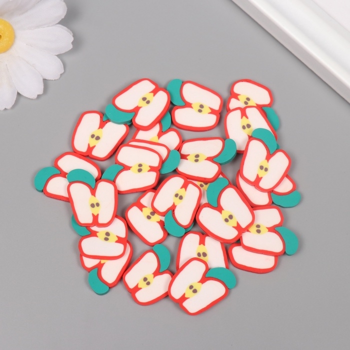 Декор для творчества "Яблочки красные в разрезе" набор 20 гр 0,3х1,9х1,9 см