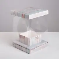 Коробка подарочная для цветов с вазой и PVC окнами складная, упаковка, &laquo;Счастье&raquo;, 16 х 23 х 16 см