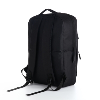 Рюкзак мужской на молнии, 4 наружных кармана, с USB, цвет чёрный