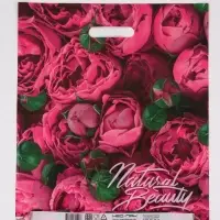 Пакет "Розовые бутоны, полиэтиленовый с вырубной ручкой, 38х45 см, 60 мкм