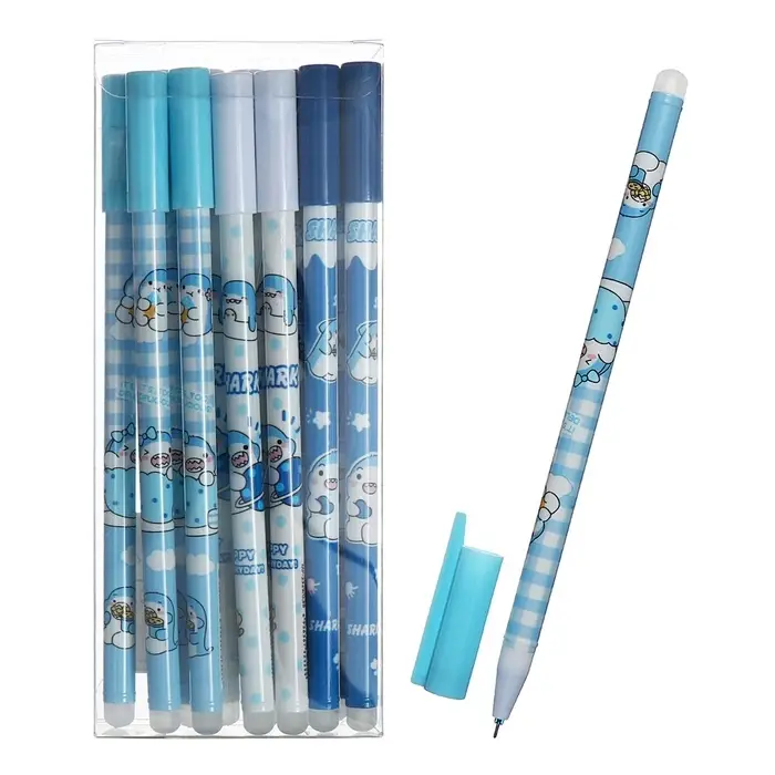 Ручка гелевая со стираемыми чернилами, 0.5 мм, корпус &laquo;Акула&raquo;, стержень синий, МИКС