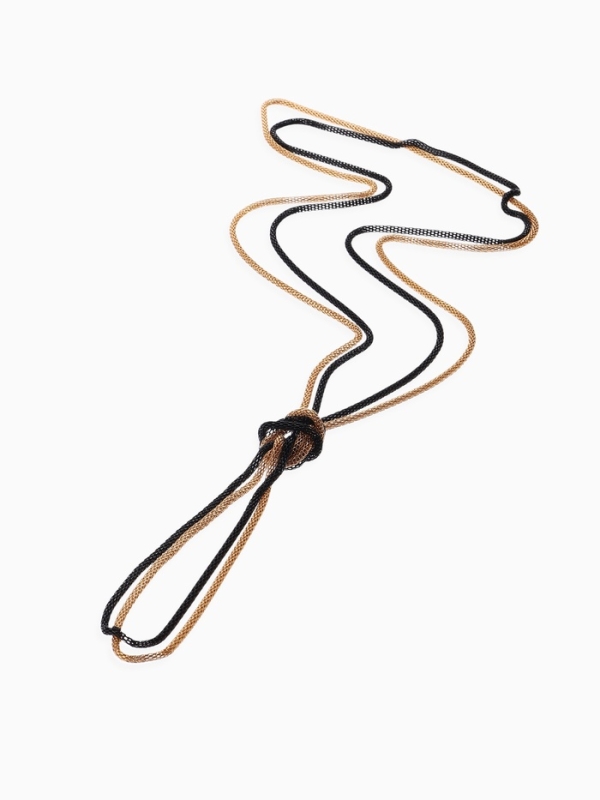 Бусы 2 нити &laquo;Трансформер&raquo; (несколько способов носки), цвет чёрно-золотой, 118 см