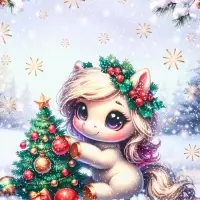 Пакет подарочный новогодний ламинированный, &laquo;Единорог&raquo; , 26&times;12&times;32 см