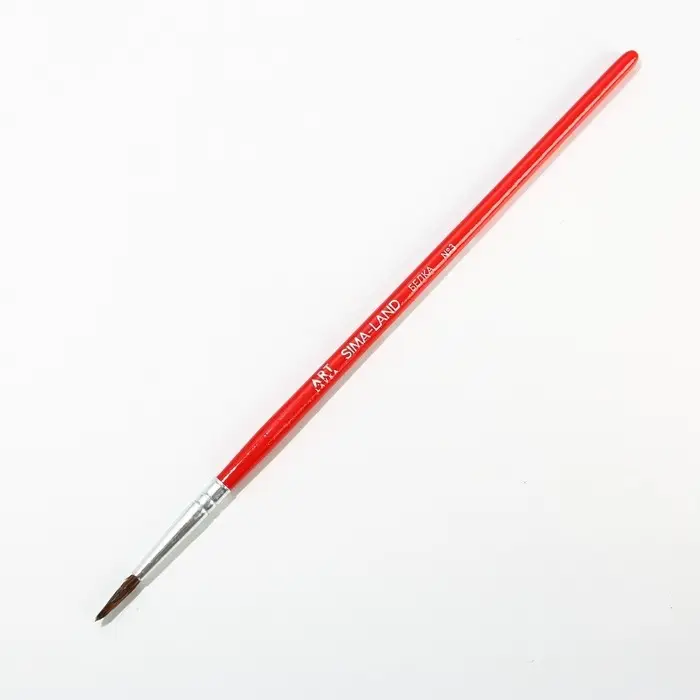 Кисть для рисования из волоса белка круглая № 3 (диаметр обоймы 3 мм; длина ворса 12 мм)