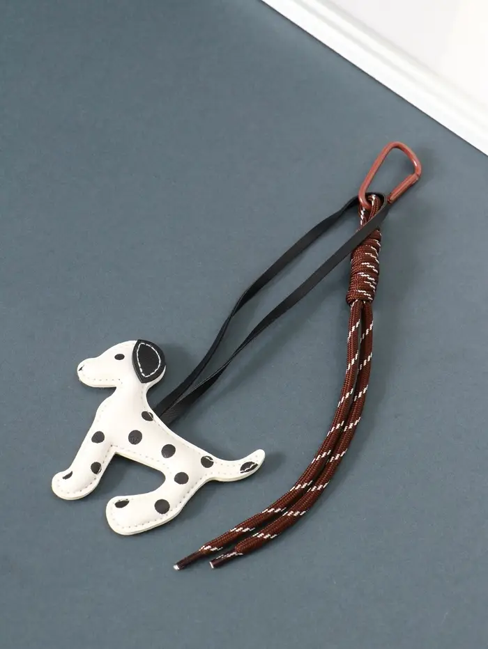 Брелок на карабине кожзам, текстиль "Далматинец" с узлом 20х9,5х1,7 см