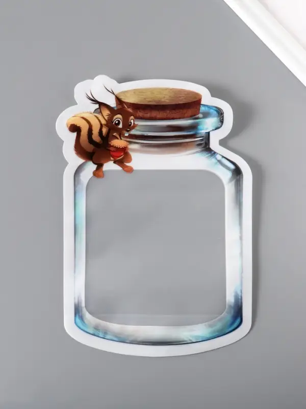 Пакет для хранения "Стеклянная баночка с пробкой. Белочка", застёжка zip-lock 17х24,5+7 см   1088652