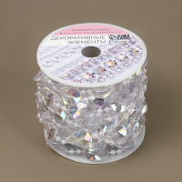 Бусы на нитях, с голографией, 16 мм, 9 &plusmn; 1 м, цвет прозрачный