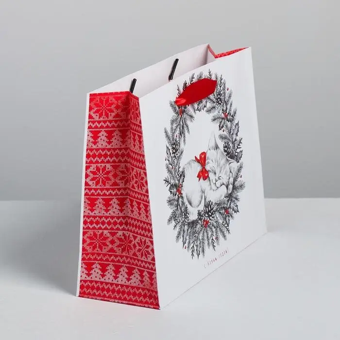 Пакет ламинированный &laquo;Новогодний котёнок&raquo;, MS 23 х 18 х 8 см