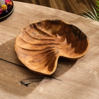 Тарелка "Ракушка" дерево Джати, 25х22х5 см, цв. коричневый