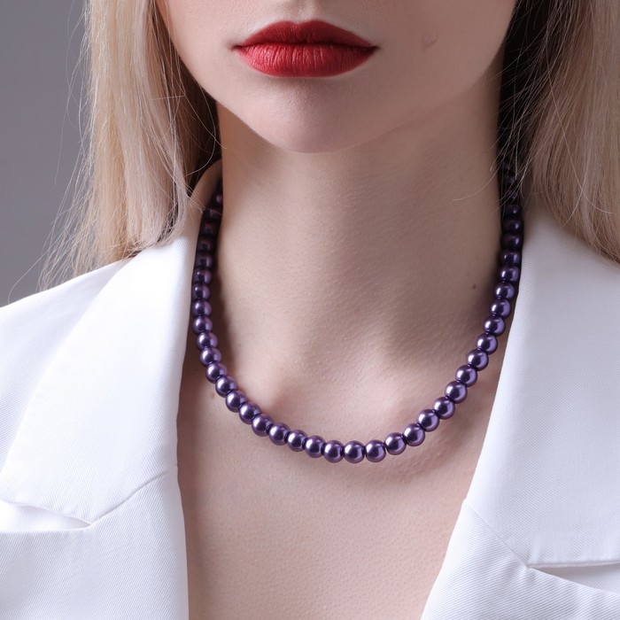 Бусы &laquo;Классика&raquo; настроение, шар №8, цвет ярко-фиолетовый, L=40 см