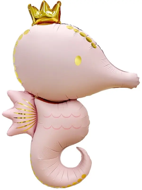 Воздушный шар фольгированный 42" &laquo;Морской конёк&raquo;, светло - розовый сатин