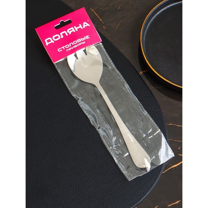 Вилка салатная из нержавеющей стали Доляна, h=19,8 см, толщина 2,2 мм, 410 сталь