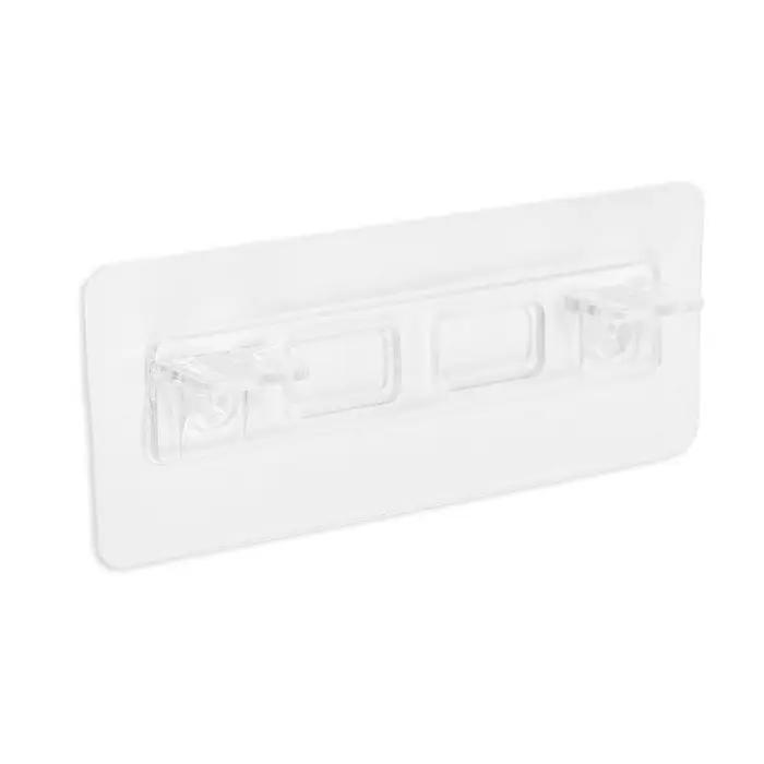 Полкодержатель с клейкой поверхностью ТУНДРА, 120&times;50&times;19 мм, двойной, прозрачный