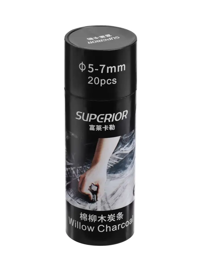 Уголь натуральный 20 штук, d=5-7 мм, в картонном тубусе, черный