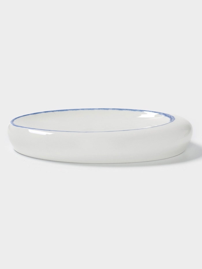 Блюдо овальное Blue Lagoon Magistro 21&times;14.4&times;3.5 см, белое, синий