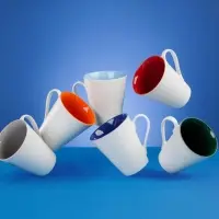 Кружка New Bell матовая, белая с голубым