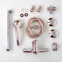 Смеситель для ванны ZEIN Z95350152, картридж керамика 35 мм, с душевым набором, хром