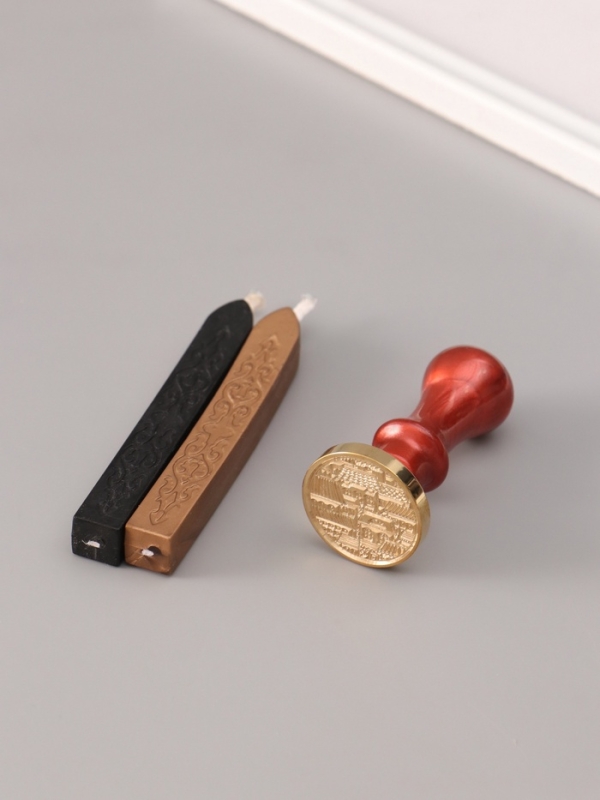 Сургучный набор "Старый город" печать, ручка, сургуч 12,5х10х3,6 см