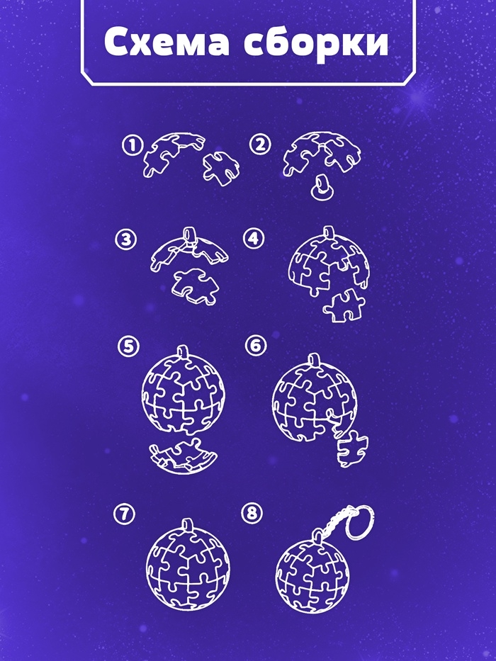 Пазл-брелок "Планета Земля", 24 детали