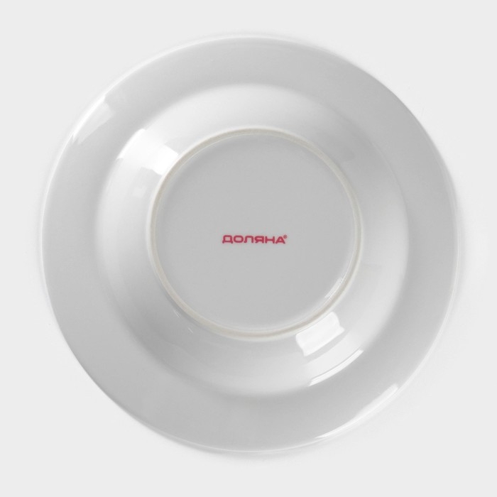 Тарелка глубокая керамическая Доляна &laquo;Маки&raquo;, 600 мл, d=20,5 см, цвет белый