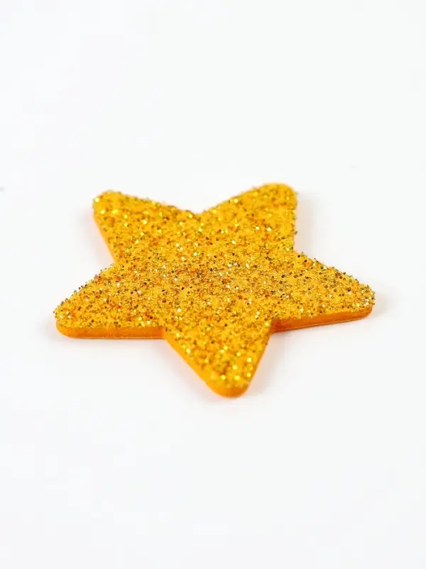 Декор "Звезда" цвет серебро, золото 2 размера, фоам глиттер 5 и 3 см, набор 10 шт