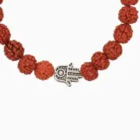 Браслет "Хамса" рудракша, длина 18 см