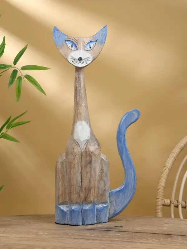 Сувенир "Коварный кот" дерево 23х6х60 см