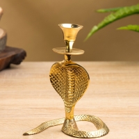 Подсвечник &laquo;Золотая кобра&raquo;, латунь, 8.5&times;11&times;12.5 см