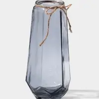 Ваза стекло настольная "Калли" 21х9,5 см, серый