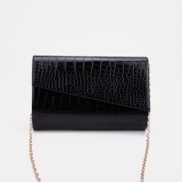 Сумка-клатч, отдел на клапане, цвет чёрный