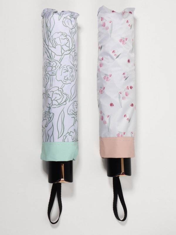 Зонт механический &laquo;Цветы&raquo;, 4 сложения, 8 спиц, R=48/56 см, d=96 см, МИКС