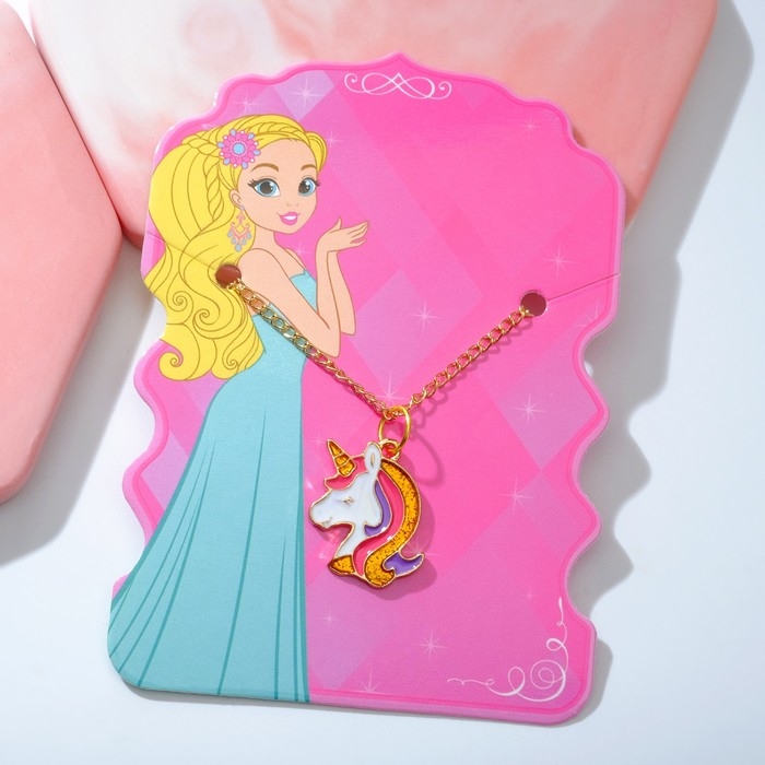 Кулон &laquo;Выбражулька&raquo; единорог, 40 см, цветной в золоте