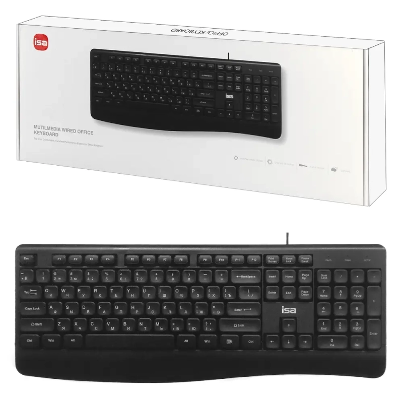 Клавиатура проводная ISA KB-04 черная