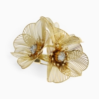 Брошь &laquo;Цветы&raquo; незабудки, цвет белый в золоте