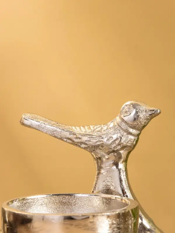 Подсвечник на 4 свечи "Птенцы" алюминий 32,5х9х7 см